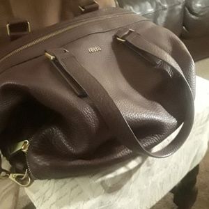 Brown ,pebbled leather Fossil satchel